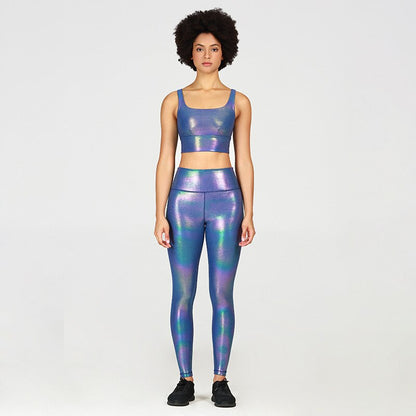 Hot Metallic Two-piece Fitness Set