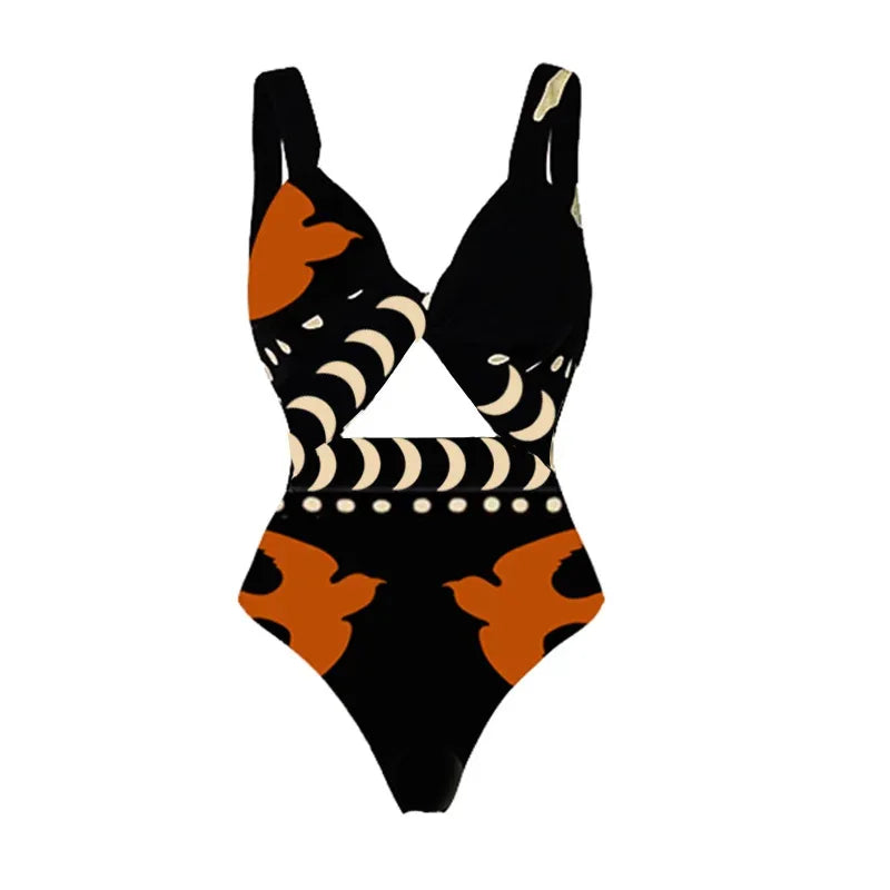 Solar Ritual 2-Piece Cutout Swimsuit & Skirt Set