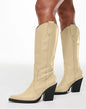 Knee High Cowhide Chic Western Boots – Multiple Colors