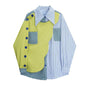 Women's  Harajuku Chic Mixed Fabric Shirt