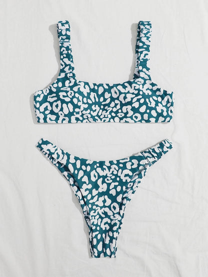Retro Bloom High-Cut Bikini Set