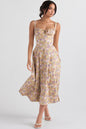 Sweetheart Corset Floral Midi Dress