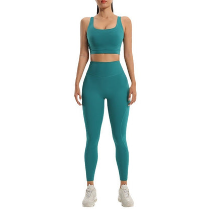 Quick Drying Women's Sports and Fitness Two- Piece Set for Yoga and Running