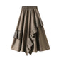 Elegant Midi Length Asymmetrical Ruffles Skirt