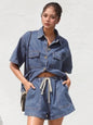 Denim Button-Up Short Set (Light Wash | Dark Wash)