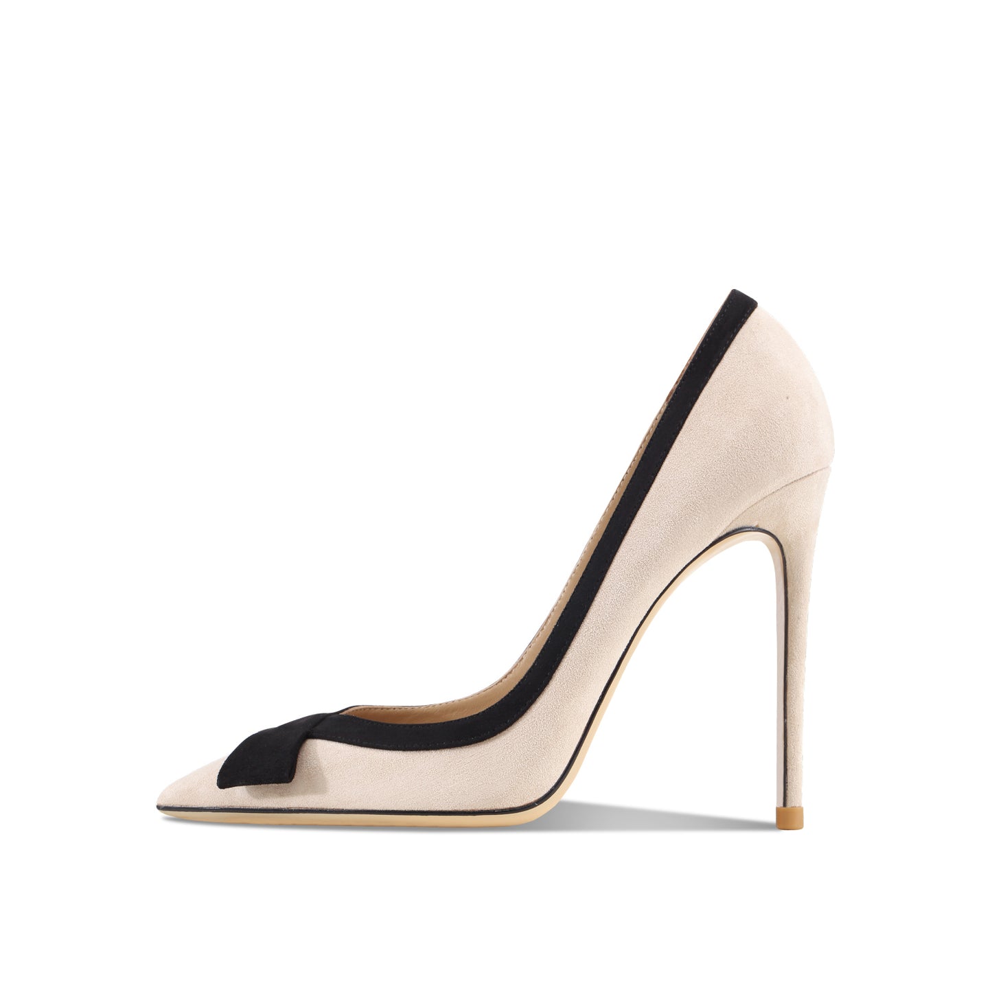 Bianca Contrast Suede Bow-Trim Stiletto Pumps