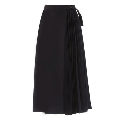 Elegant Long A-Line Draped Pleated Skirt