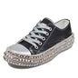Korean Style Fashion Sneakers,  Trendy High-top Canvas Sneakers