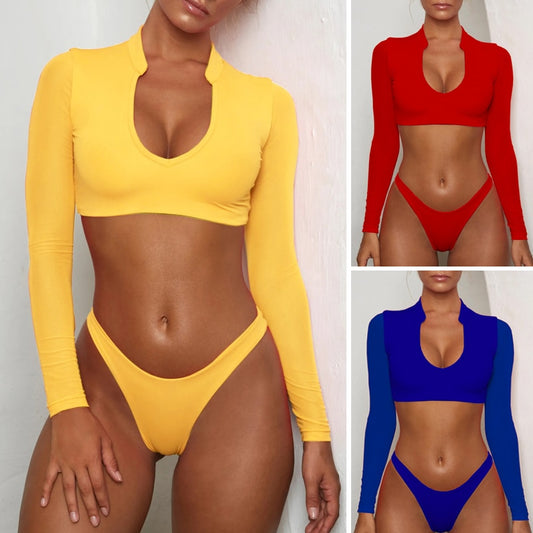 Sun Kissed Long Sleeve Brazilian Bikini Set