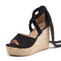Strappy Espadrille Wedge Sandals - Multiple Colors