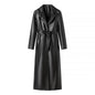 Black Vegan Leather Coat for Women, Elegant, Stylish Outerwear
