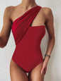 Chic One-Shoulder Ruched One-Piece Swimsuit