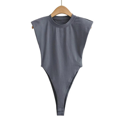 Sleeveless Shoulder Pad Bodysuit – Essential Edge