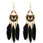 Triangular South Western Style Feather Earrings