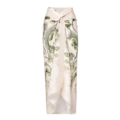 Botanical Garden One-Piece Swimsuit & Sarong Set