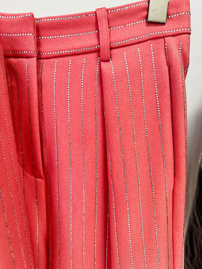 Hot Diamond Pinstripe Two-Piece  Pant Suit