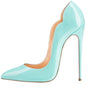 Scalloped Patent Leather Stiletto Pumps