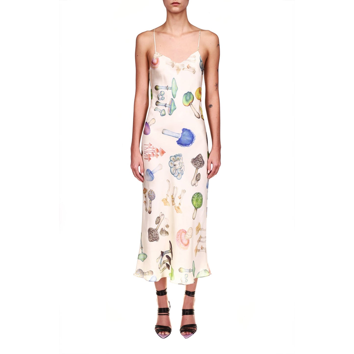 Whimsical Mushroom Print Slip Dress – Quirky Meets Elegant