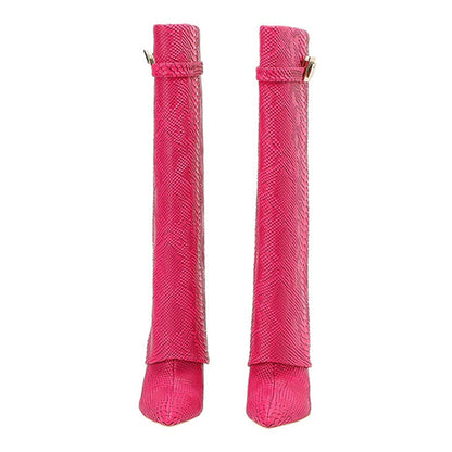 Venomous Chic Red Python Knee-High Leather Boots-Multiple Colors