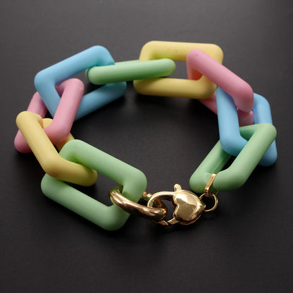 Fashion Chunky Colorful Chain Bracelets