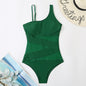 Asymmetrical Mesh Panel One-Piece Swimsuit