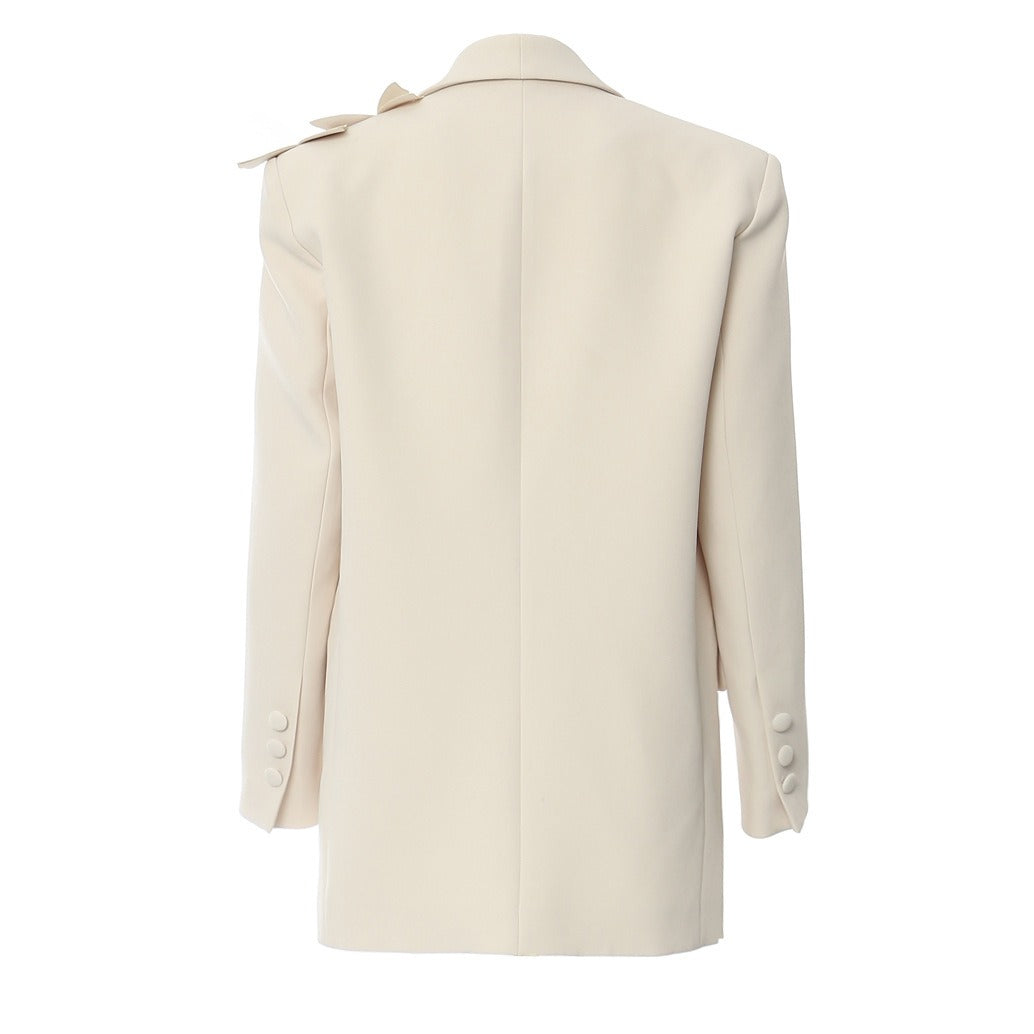 3D Butterfly Embellished Cream Blazer – Art Meets Tailoring