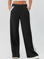 High-Waisted Wide-Leg Yoga Pants with Contrast Side Stripe