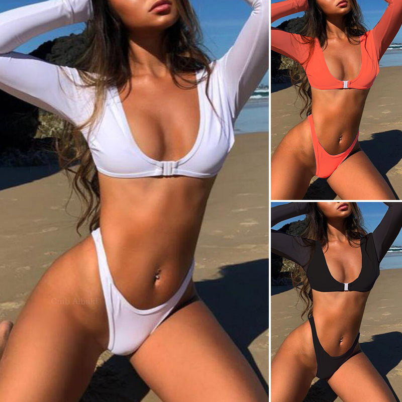 Sun Kissed Long Sleeve Brazilian Bikini Set