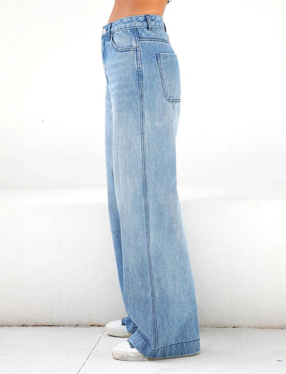 “Blue Horizon” High-Rise Wide-Leg Jeans