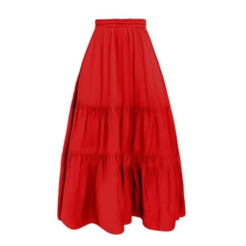 Flamenco Bloom Off-Shoulder Swimsuit & Maxi Skirt Set