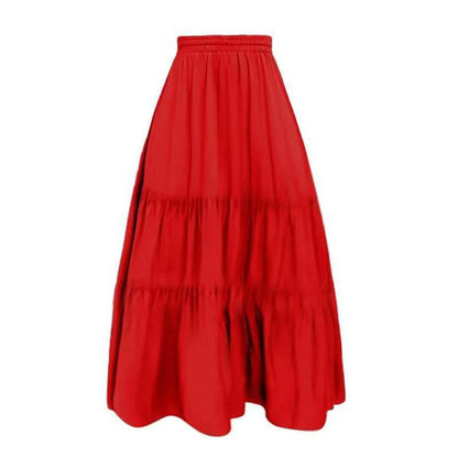 Flamenco Bloom Off-Shoulder Swimsuit & Maxi Skirt Set