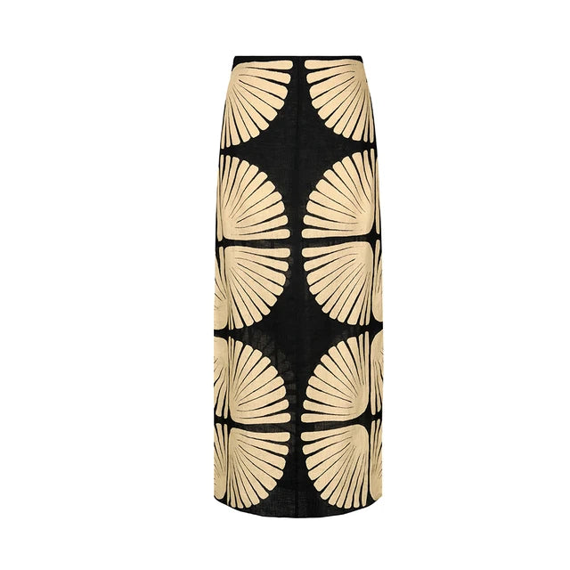 Shell Print Swimwear & Skirt Set – Coastal Luxe Edition