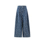 High-Rise Floral-Print Wide-Leg Denim Jeans