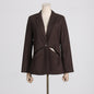 Coffee Colored  Cutout Blazer – Bold Meets Business