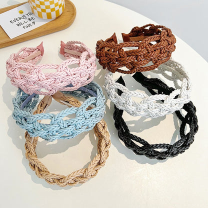 Cute Bohemian Bliss Braided Headbands in  Leather Like Fabric, Multiple Colors Options