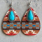 Women's  Ethnic Earrings with Turquoise Tear Drop