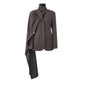 Versatile Casual Suit Jacket with Scarf Collar.