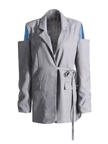 Stylish Long Sleeves Blazer With  Cut-Out Designs