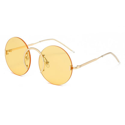 John Lennon Style Rimless, Anti-UV Sunglasses