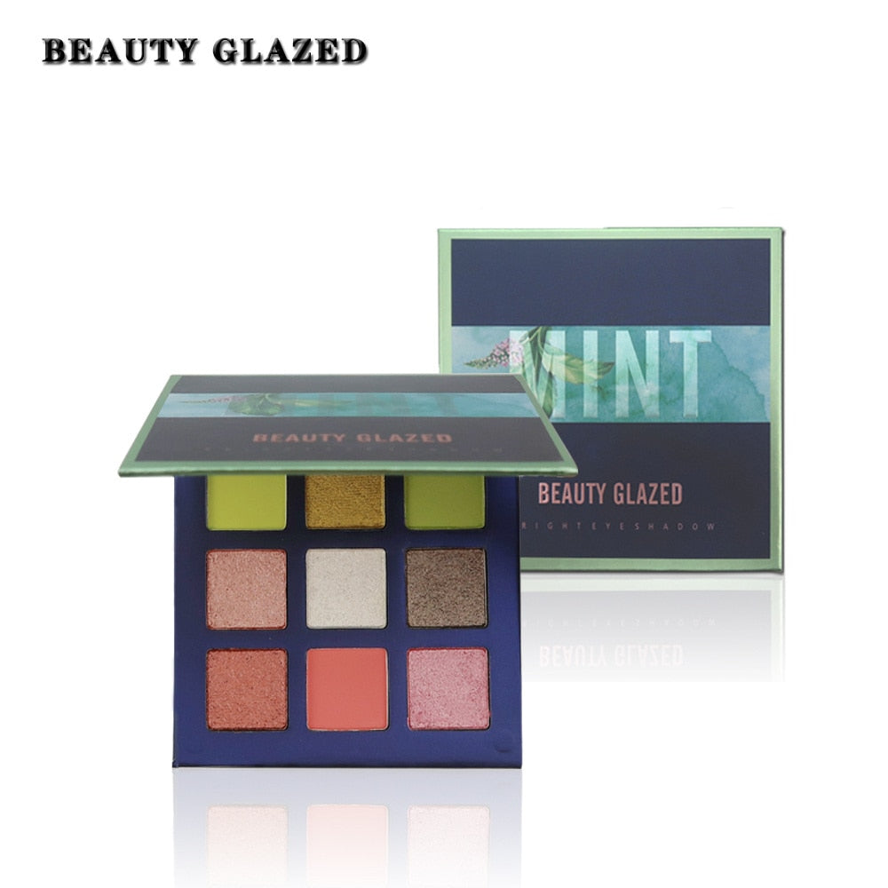 Glazed 9 Colors Eyeshadow Palette, Pink, Yellow, Glitter, Shimmer, Matte Eye Shadow Makeup Palette, Cosmetics