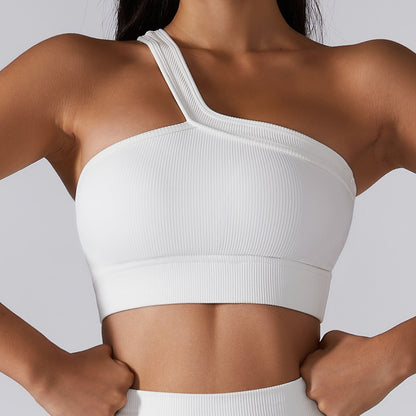 New One Shoulder Athletic Bra Top