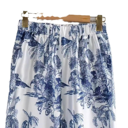 Azure Jungle Scenic Shirt & Ombre-Hem Trousers Set