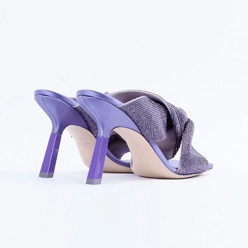 High Heeled Fashion Sandals in Frosted Velvet