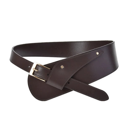 Luxury Genuine Leather Wide Fashion Belts, Variety of Colors