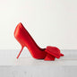 Ophelia Oversized Satin Bow Stiletto Pumps