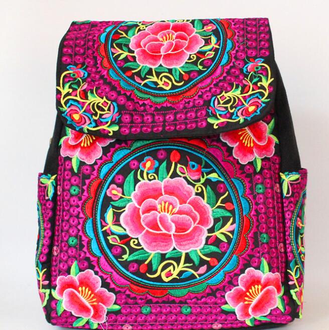 Handmade Ethnic Inspired Embroidered Canvas Backpack