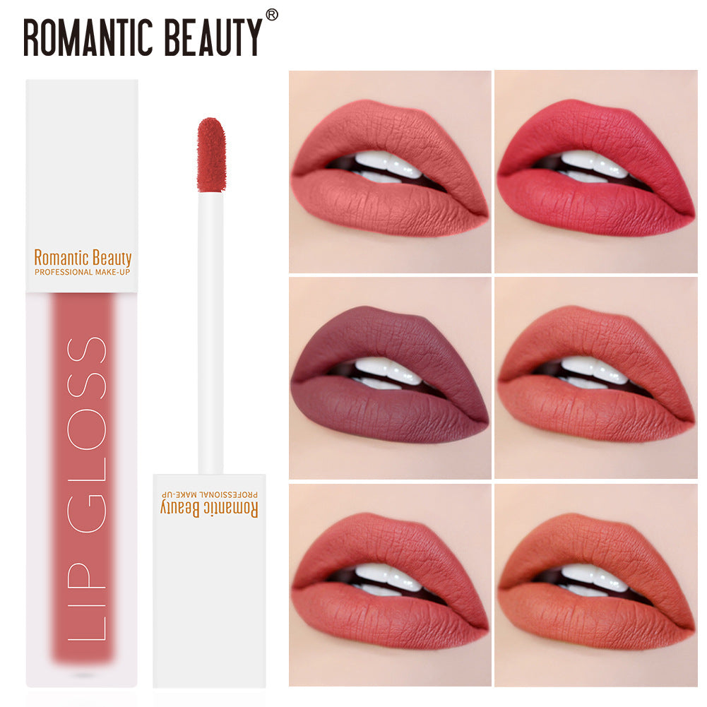 Velvet Matte Lip Glaze Non-Stick Lip Gloss by Romantic Beauty