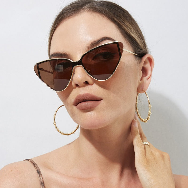 Large Frame Cat Eye Retro Sunglasses for Women
