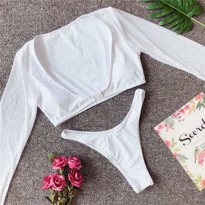 Sun Kissed Long Sleeve Brazilian Bikini Set