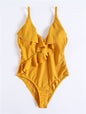 Brazilian Backless One-Piece Swimsuits with Ruffle Detailing, Multiple Colors.